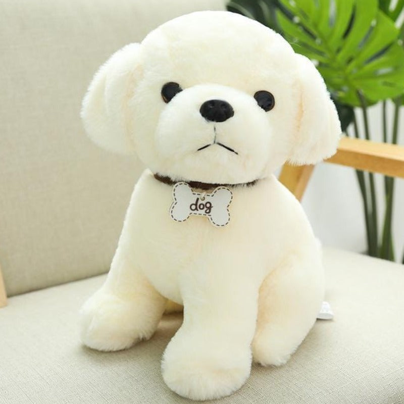 Peluche chien blanc on sale