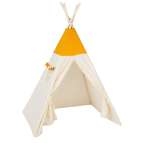 tipi-lit-enfant-blanc-jaune-seul