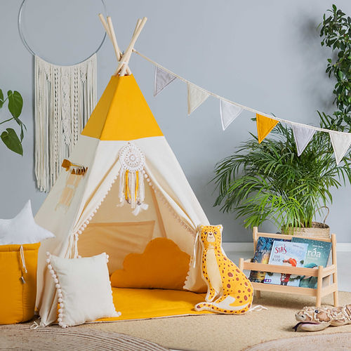 tipi-lit-enfant-jaune-blanc
