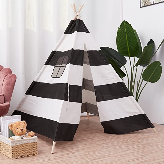 tente-tipi-enfant-noir-et-blanc