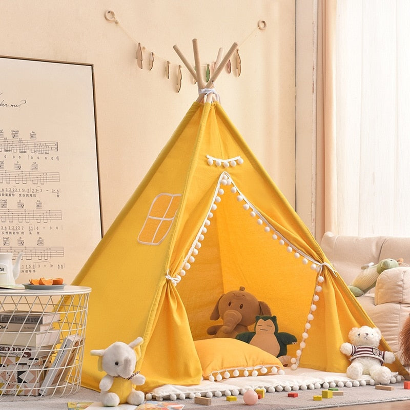 HDG Tente pliante pour enfants pour jardin ou soirée pyjama. jaune