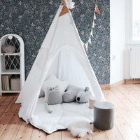Ensemble Tipi et Tapis en lin « blanc »