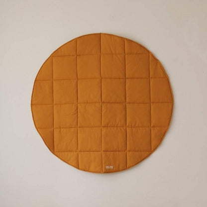Tapis-rond-en-coton-Ocre