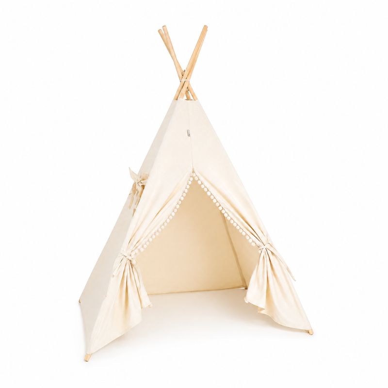 Tipi-Enfant-Pompons-beige