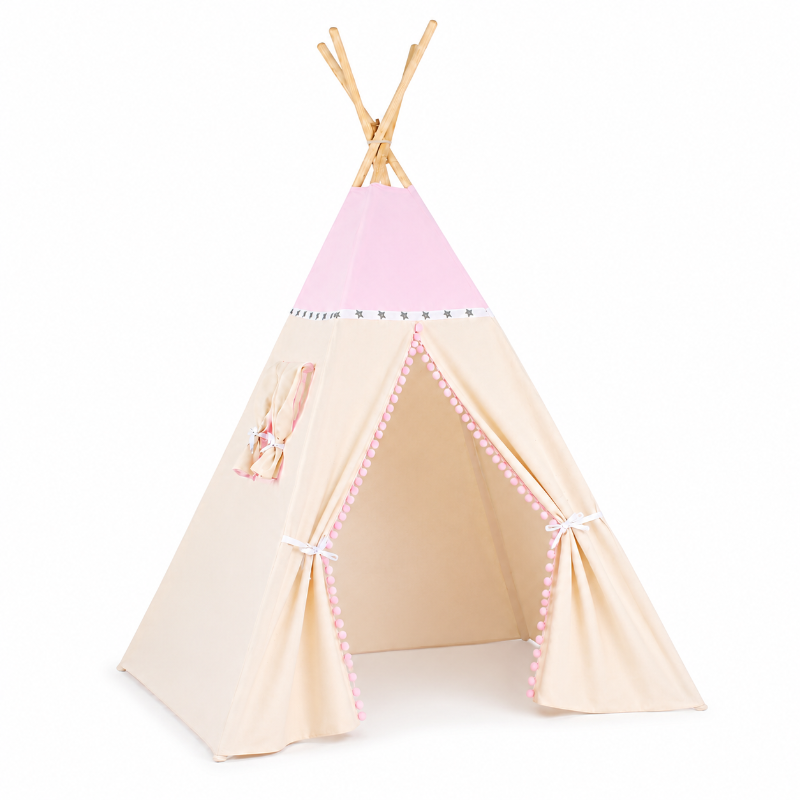 Tipi-Fille-avec-Tapis-et-Coussin-decoration-chambre