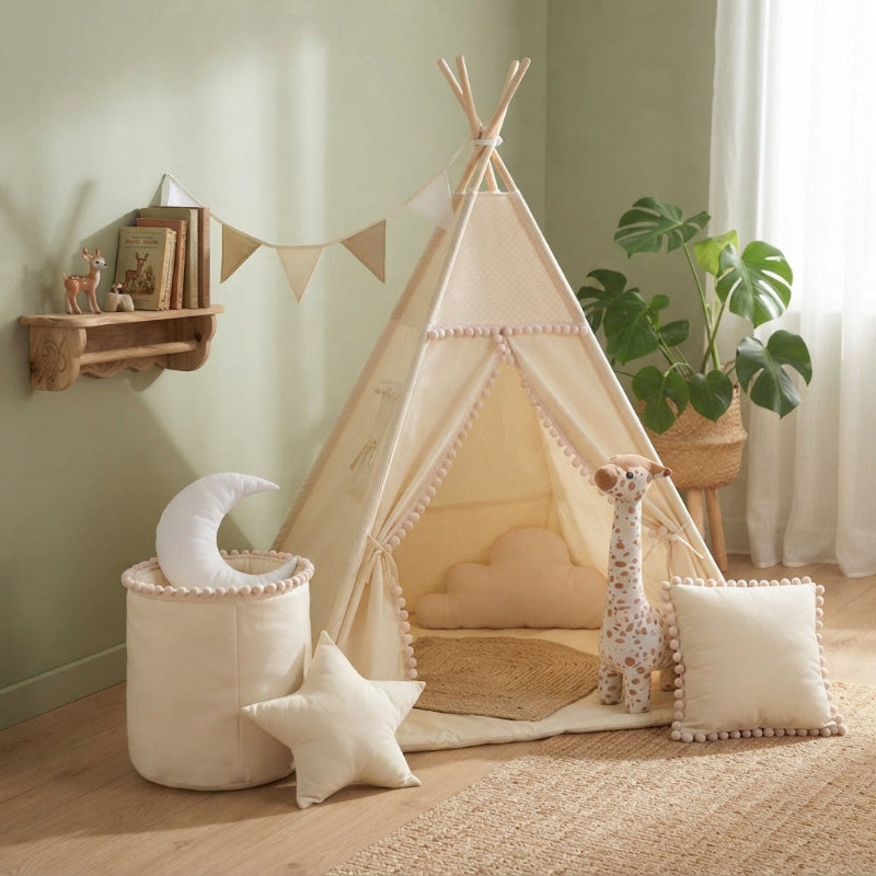 Tipi-enfant-beige-confortable-premium