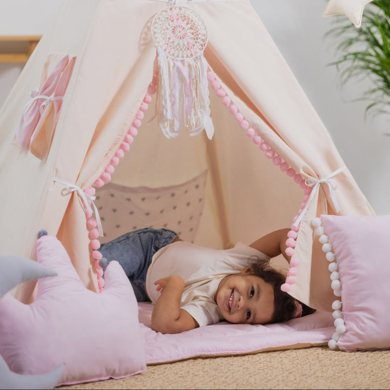Tipi-tente-Fille-beige-rose