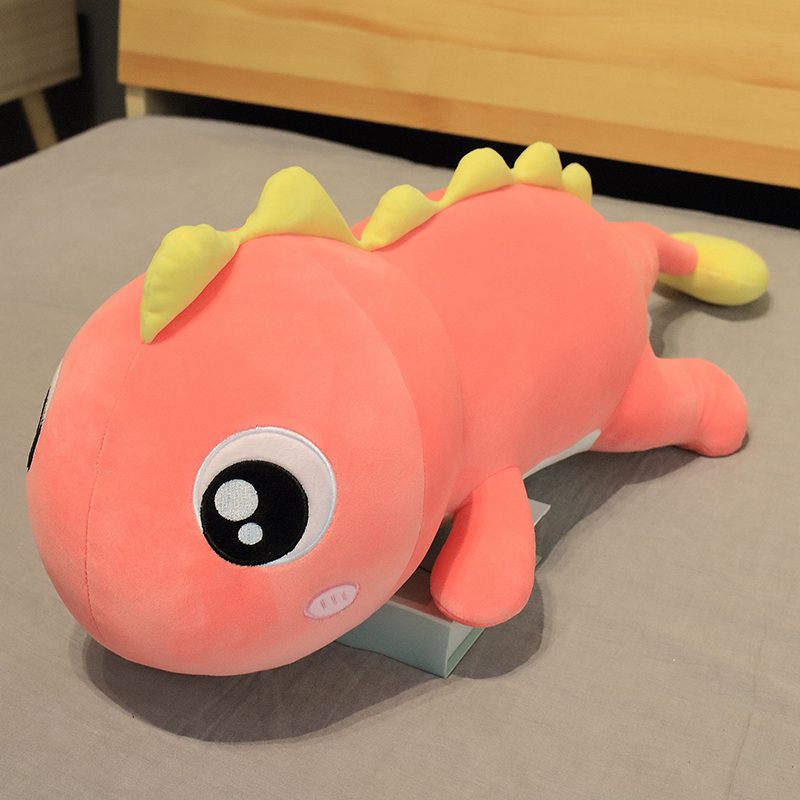 grosses-peluches-dinosaures-rose-jaune