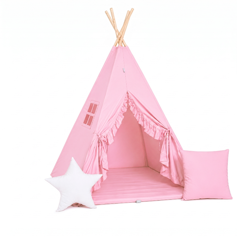 tipi-bebe-rose-avec-tapis-et-coussins