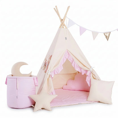 tipi-beige-rose-avec-froufrous-et-accessoires
