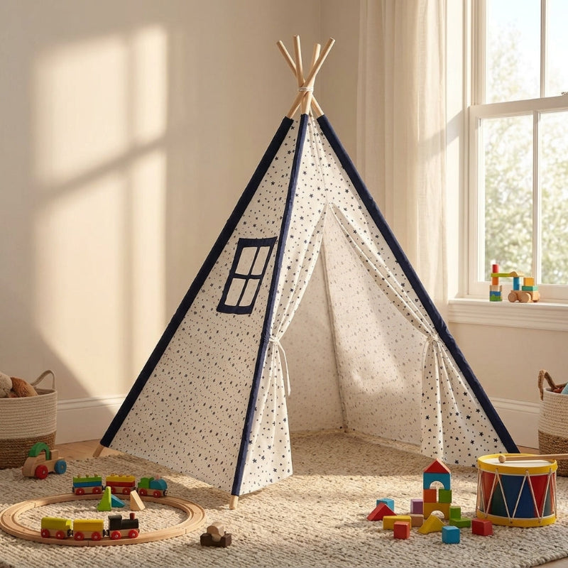 tipi-blanc-motif-etoile-bleu