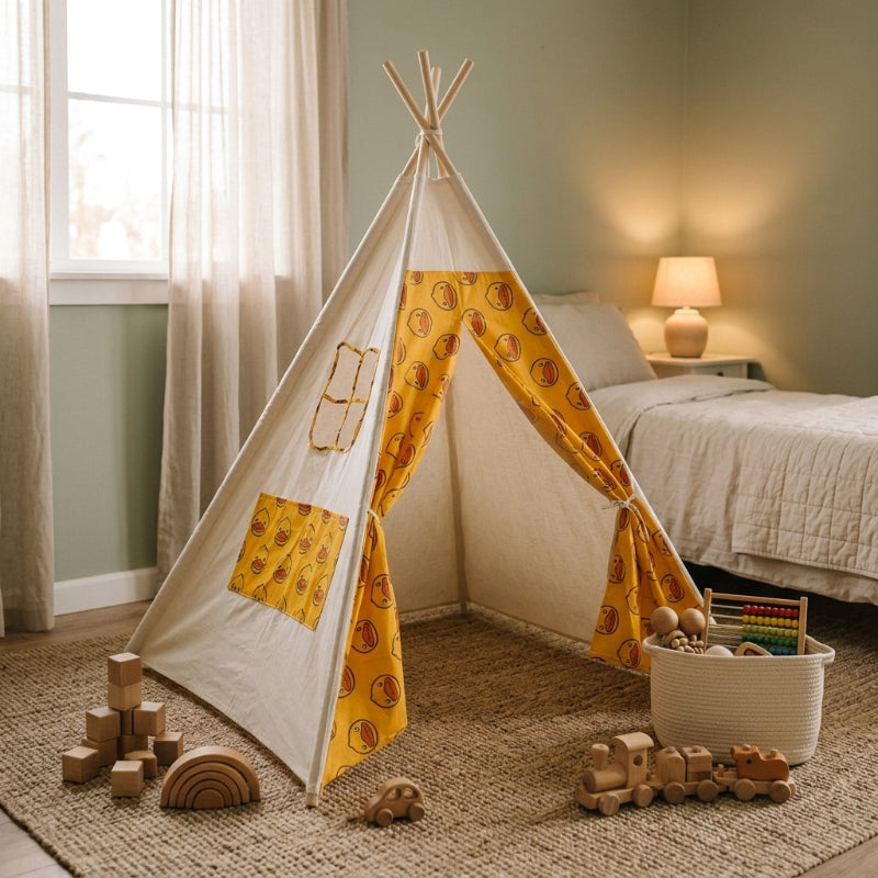 tipi-chambre-bebe-jaune-canard