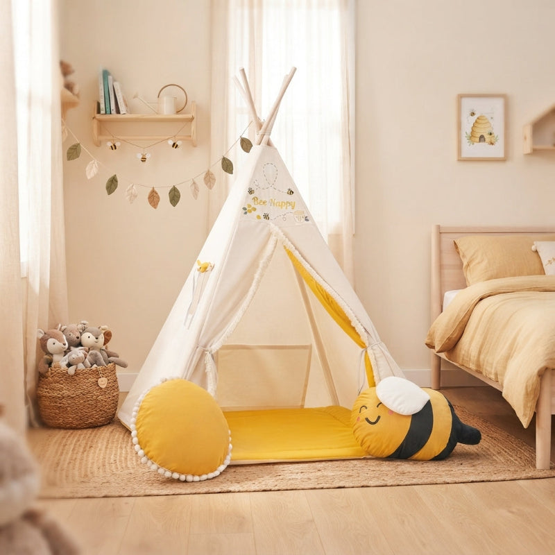 tipi-chambre-blanc-jaune-motif-abeille
