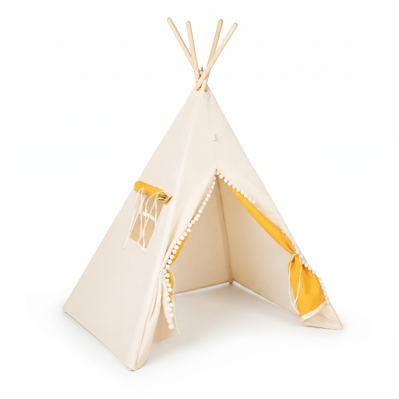 tipi-enfant-beige-orange-sans-accessoires