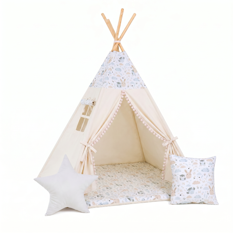 tipi-enfant-blanc-avec-motifs-animaux