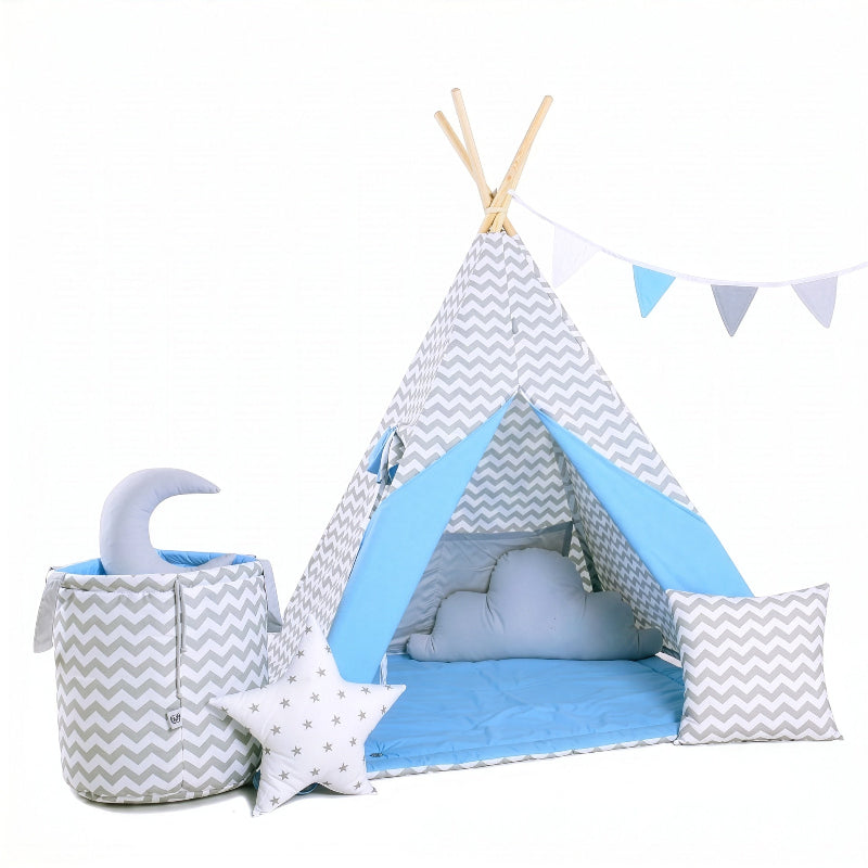 tipi-garcon-rayures-grises-bleu-avec-accessoires