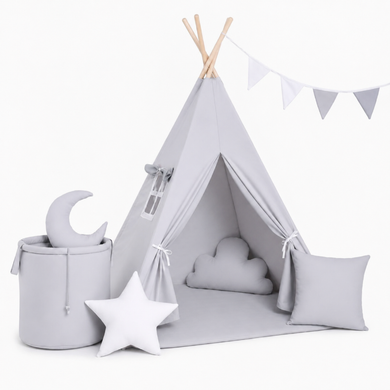 tipi-gris-blanc-enfant-avec-accessoires