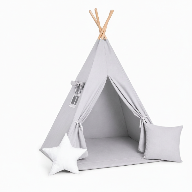 tipi-gris-blanc-enfant-avec-tapis-et-coussins