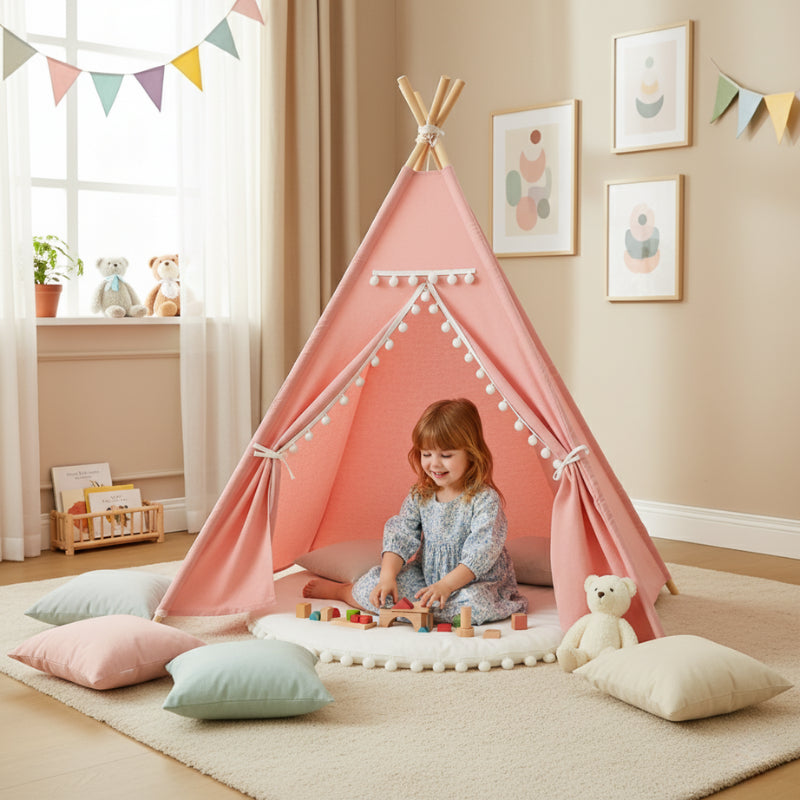 tipi-rose-fille-chambre-scandinave