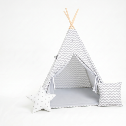 tipi-tente-jeu-rayures-blanches-et-grises