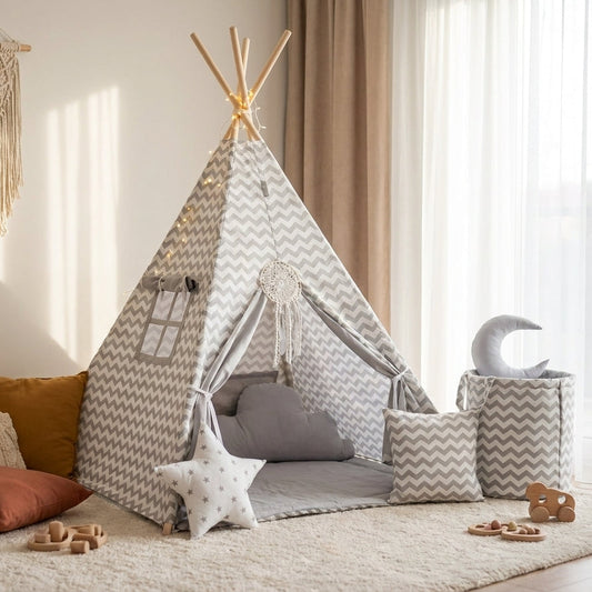 tipi_enfant_rayure_grise-blanc