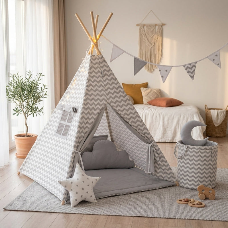 tipi_enfant_rayure_grise